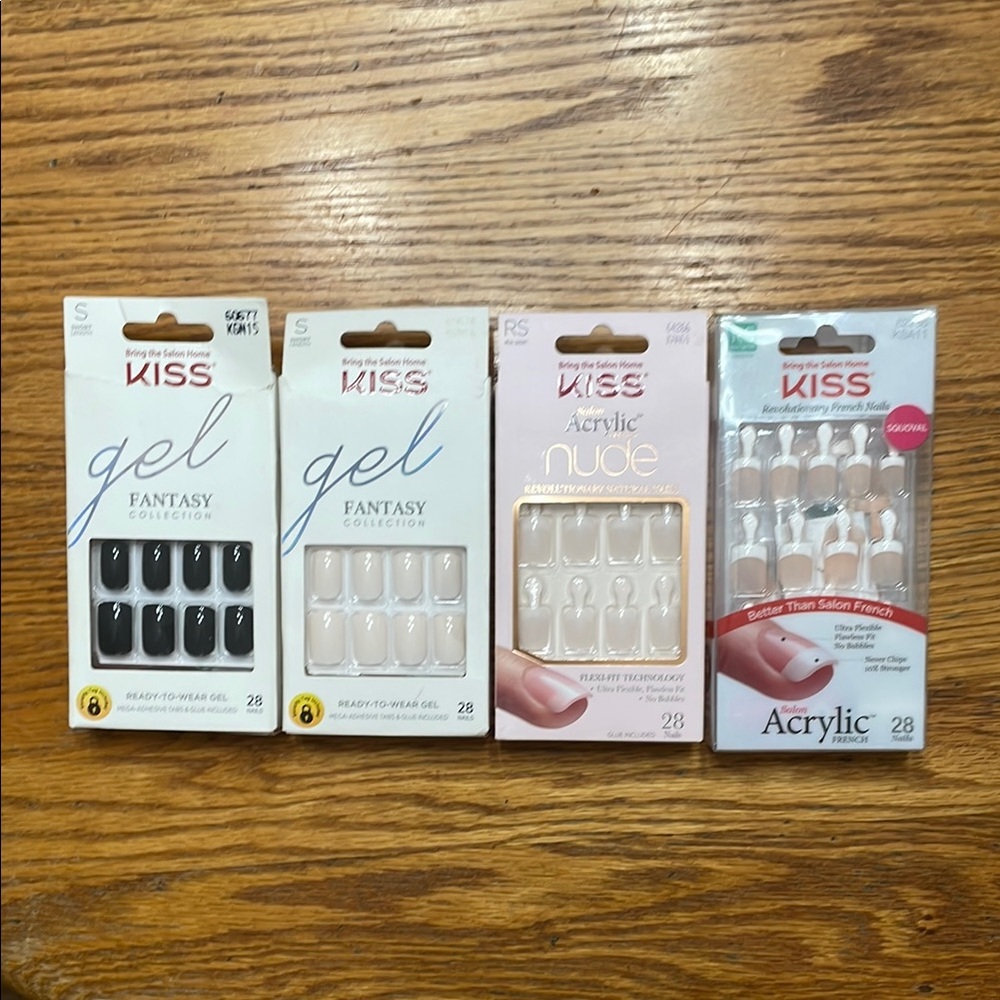 NWT - KISS Gel and Acrylic Nail Collection - Black, Nude, White